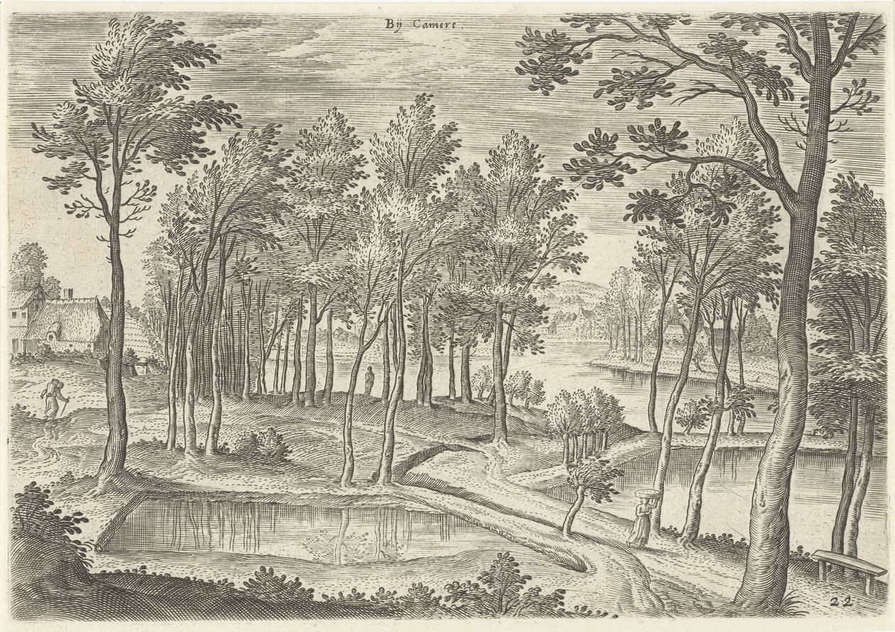 Gezicht op de vijvers van Ter Kameren door Hans Collaert (I)