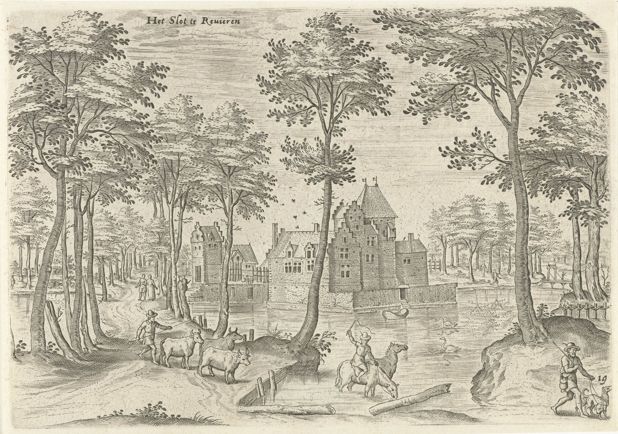 Gezicht op het Kasteel van Rivieren door Hans Collaert (I)