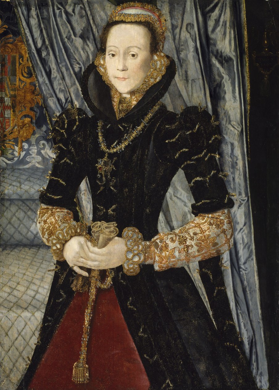 Portret van een Dame van de Wentworth Familie door Hans Eworth or Ewoutsz