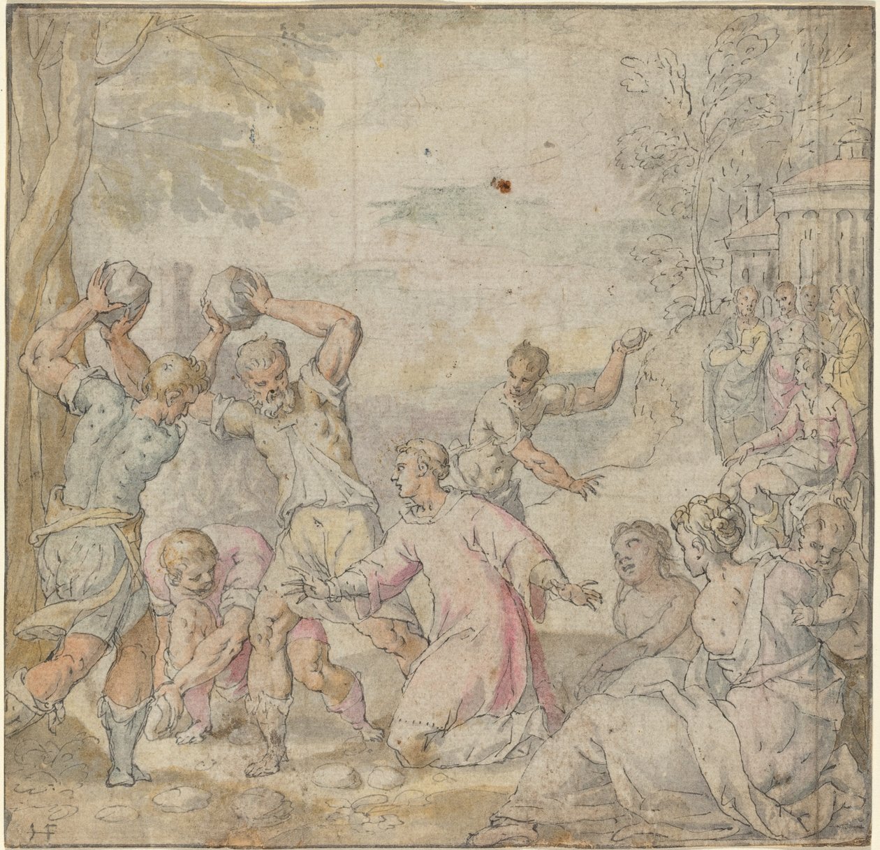 De steniging van Sint Stefanus door Hans Freyberger