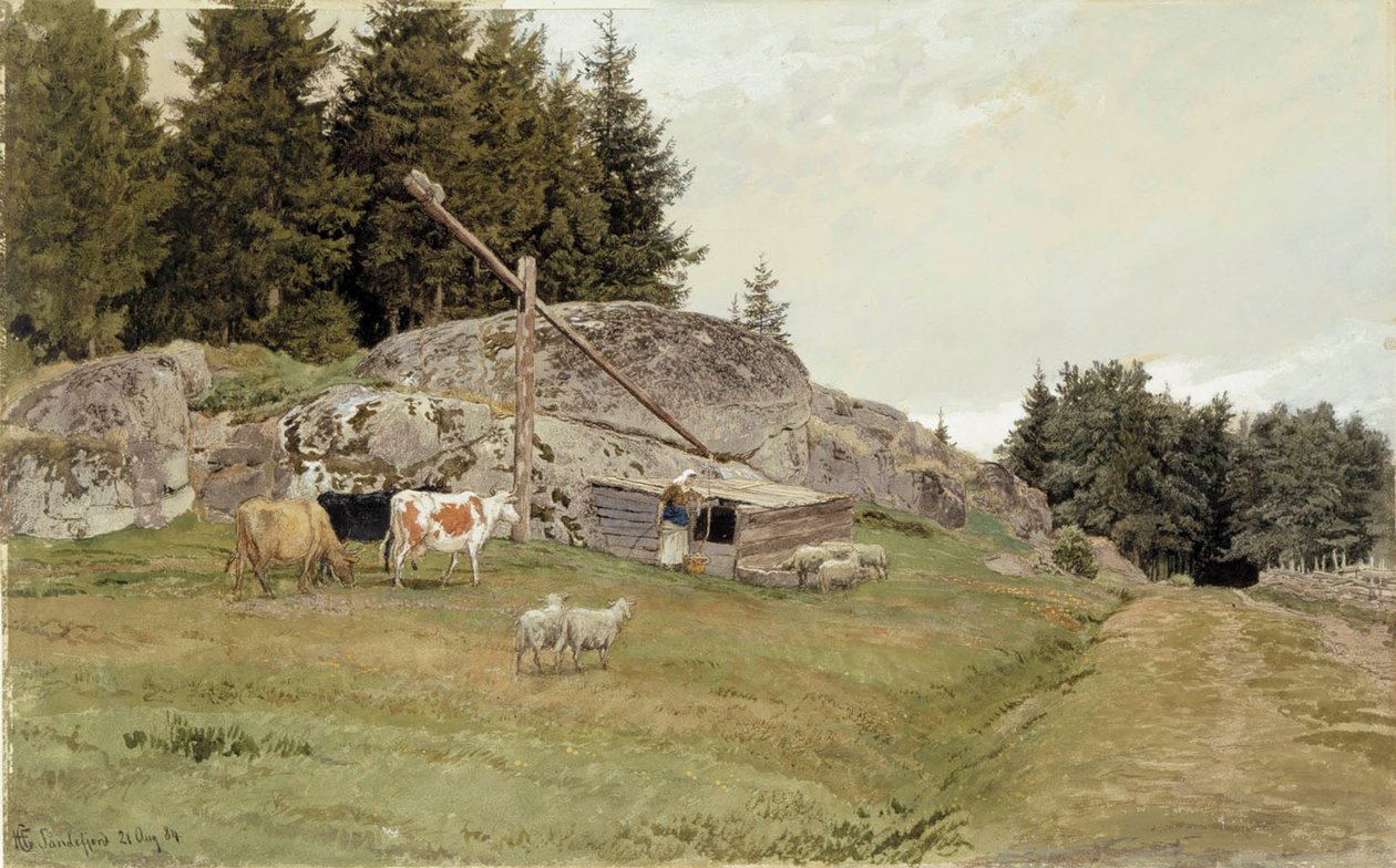 Landschap uit Sandefjord door Hans Gude