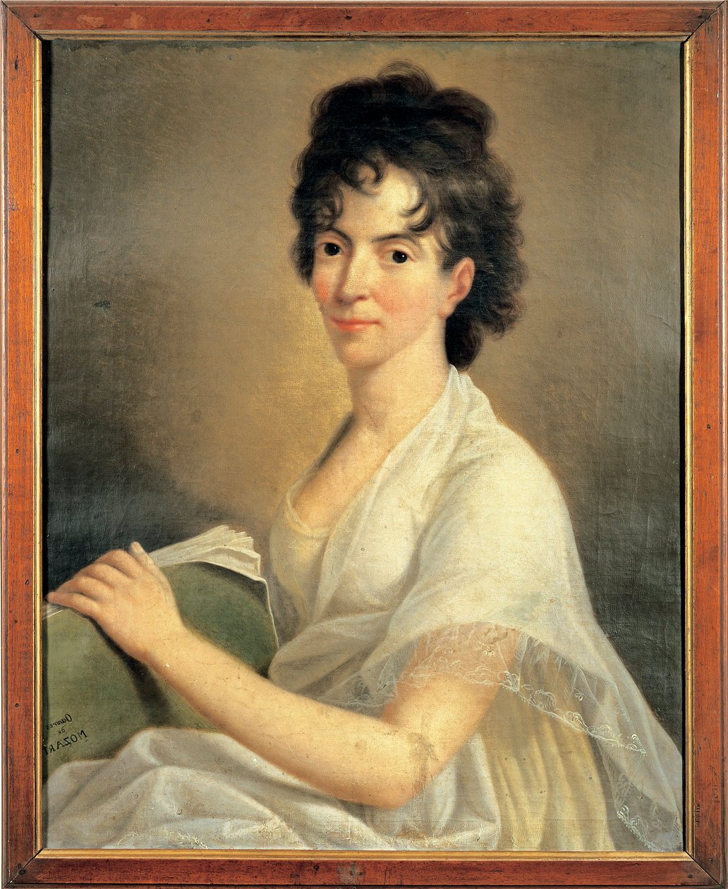 Portret van Costanze Weber, vrouw van Wolfgang Amadeus Mozart door Hans Hansen