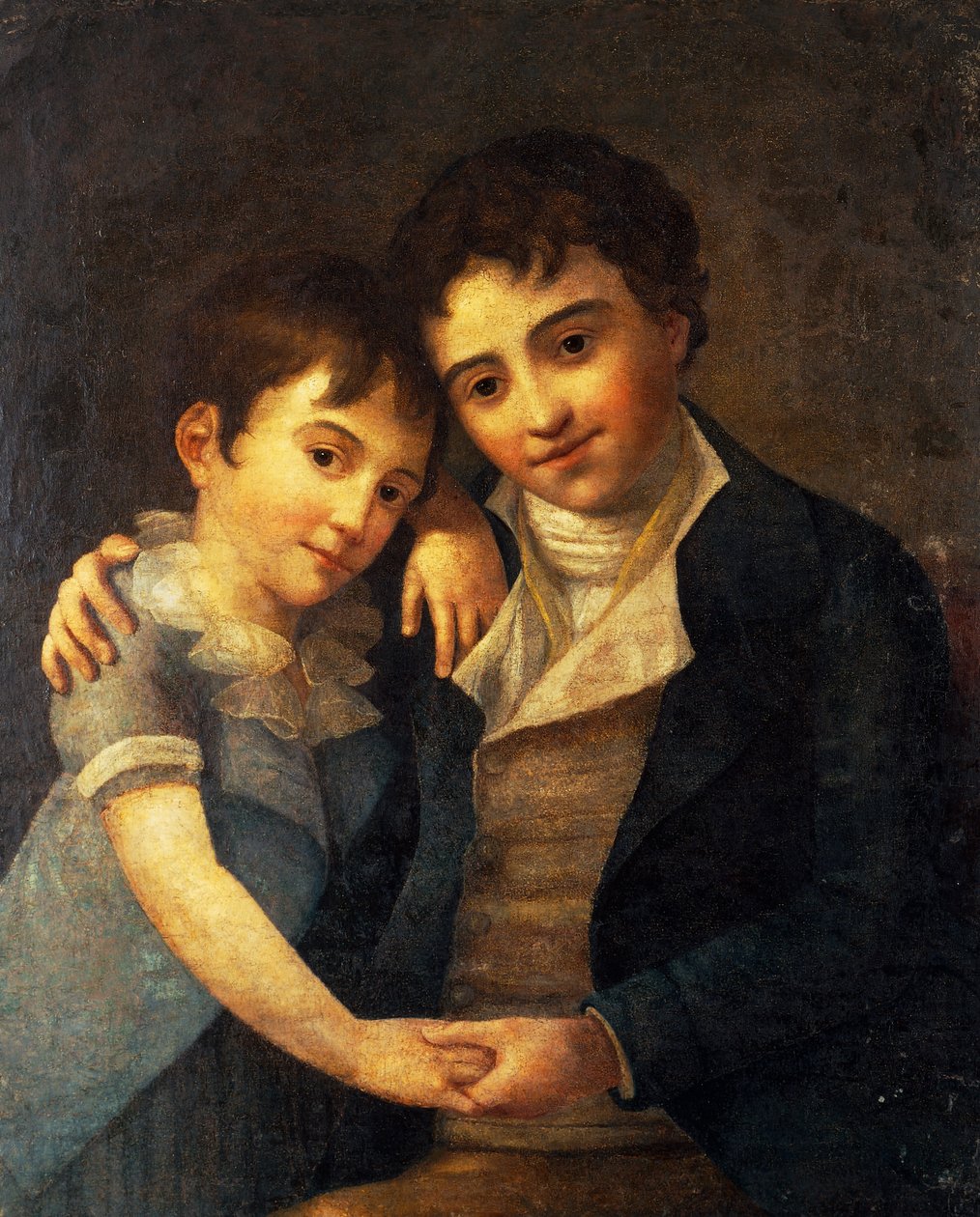 Portret van Franz Xaver Wolfgang (1791-1844) en Karl Thomas (1784-1858), zonen van Wolfgang Amadeus Mozart (1756-1791) door Hans Hansen