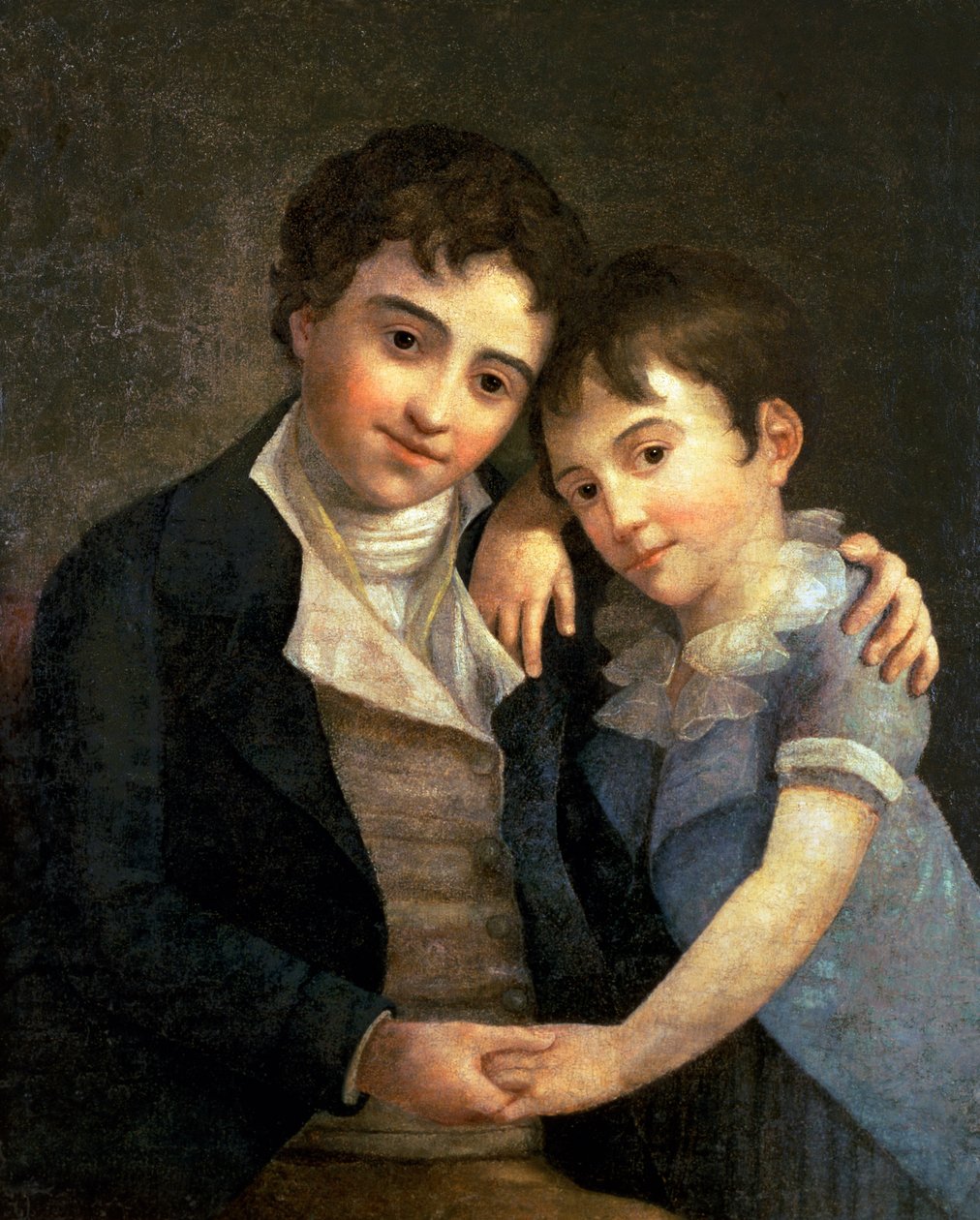 Portret van Karl Thomas (1784-1858) en Franz Xaver (1791-1844), de twee zonen van Wolfgang Amadeus Mozart (1756-91), 1798 door Hans Hansen