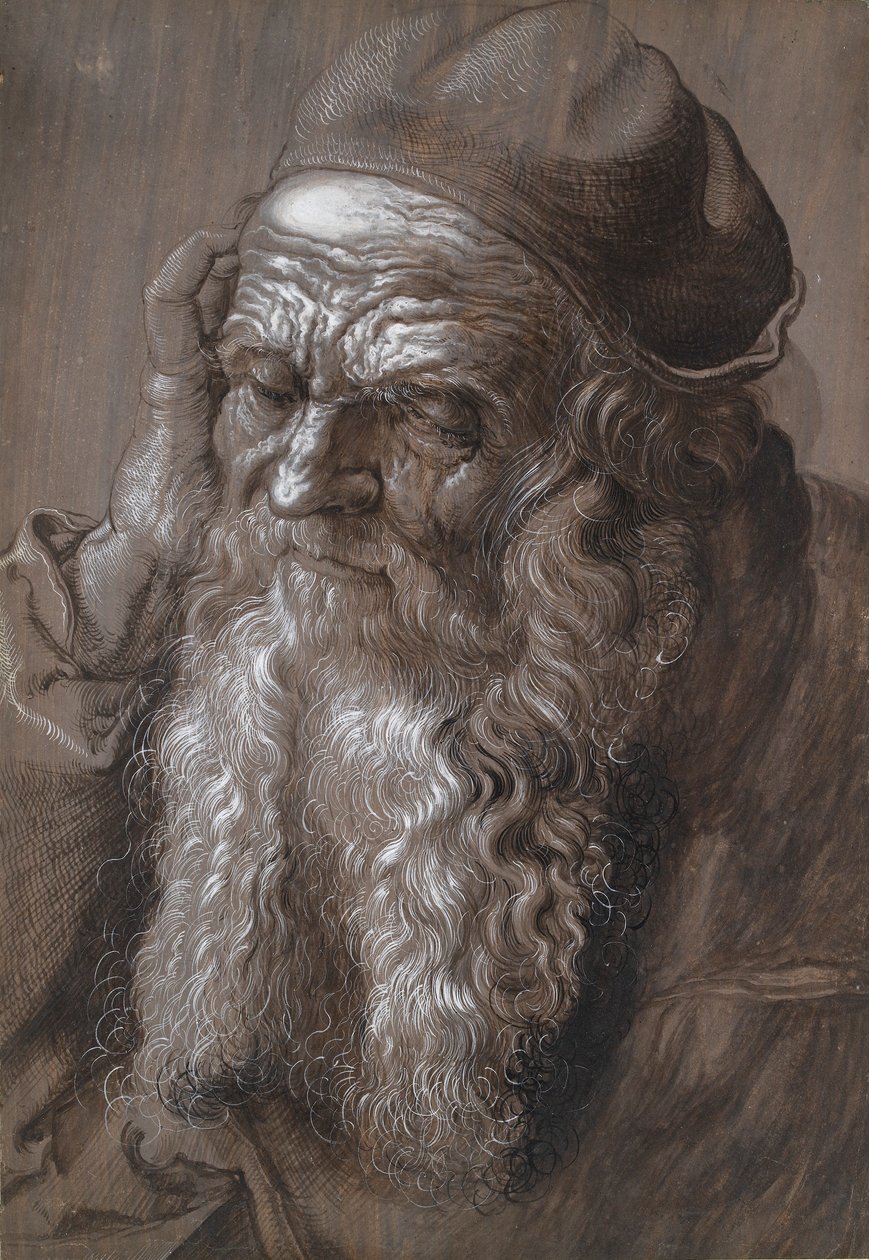 Een oude man van 93, Sint Hiëronymus, late 16e eeuw door Hans Hoffmann