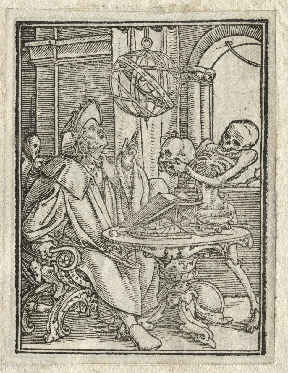 De dans van de dood: De astroloog; De rijke man door Hans Holbein