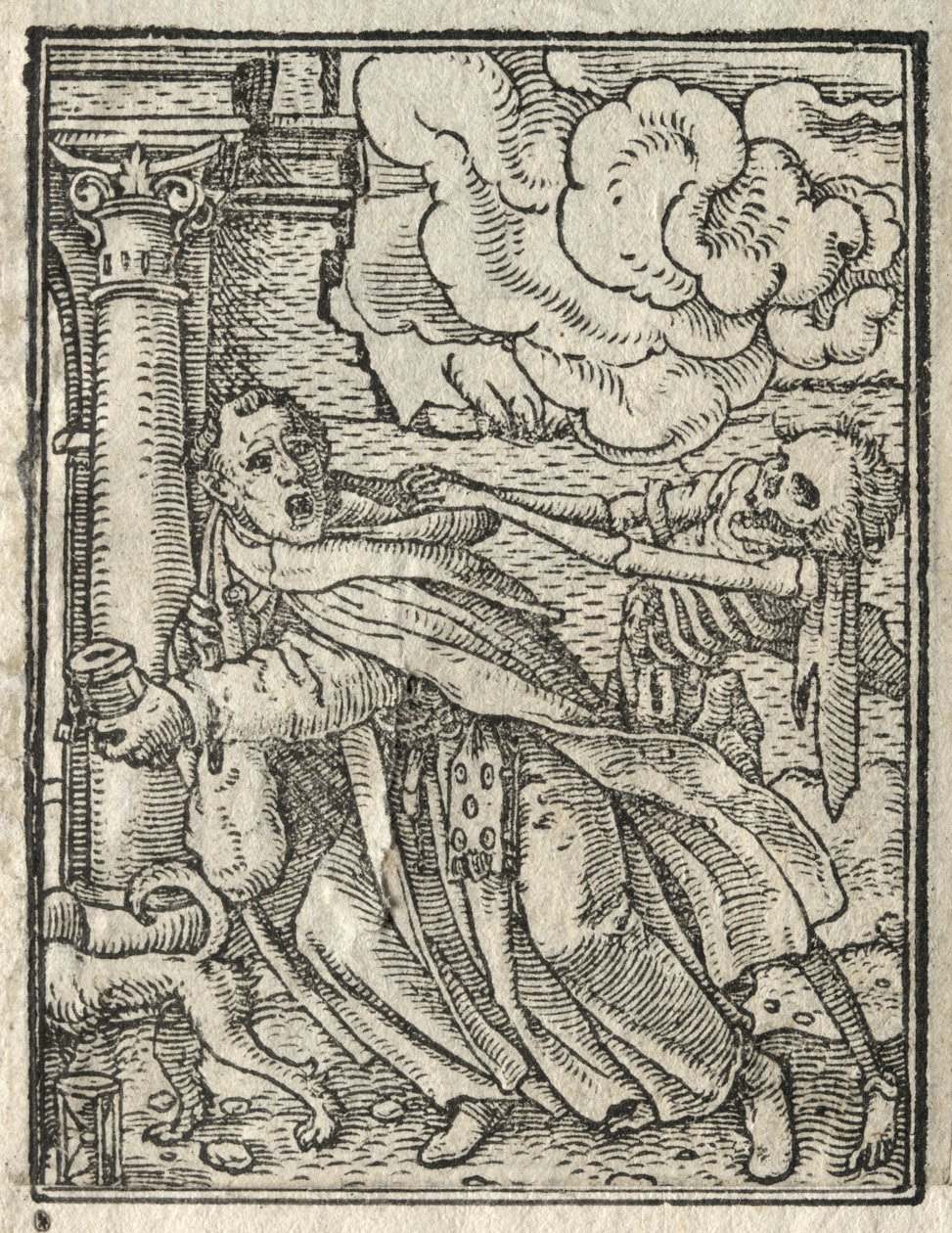 De dans van de dood: De bedelmonnik; De non door Hans Holbein