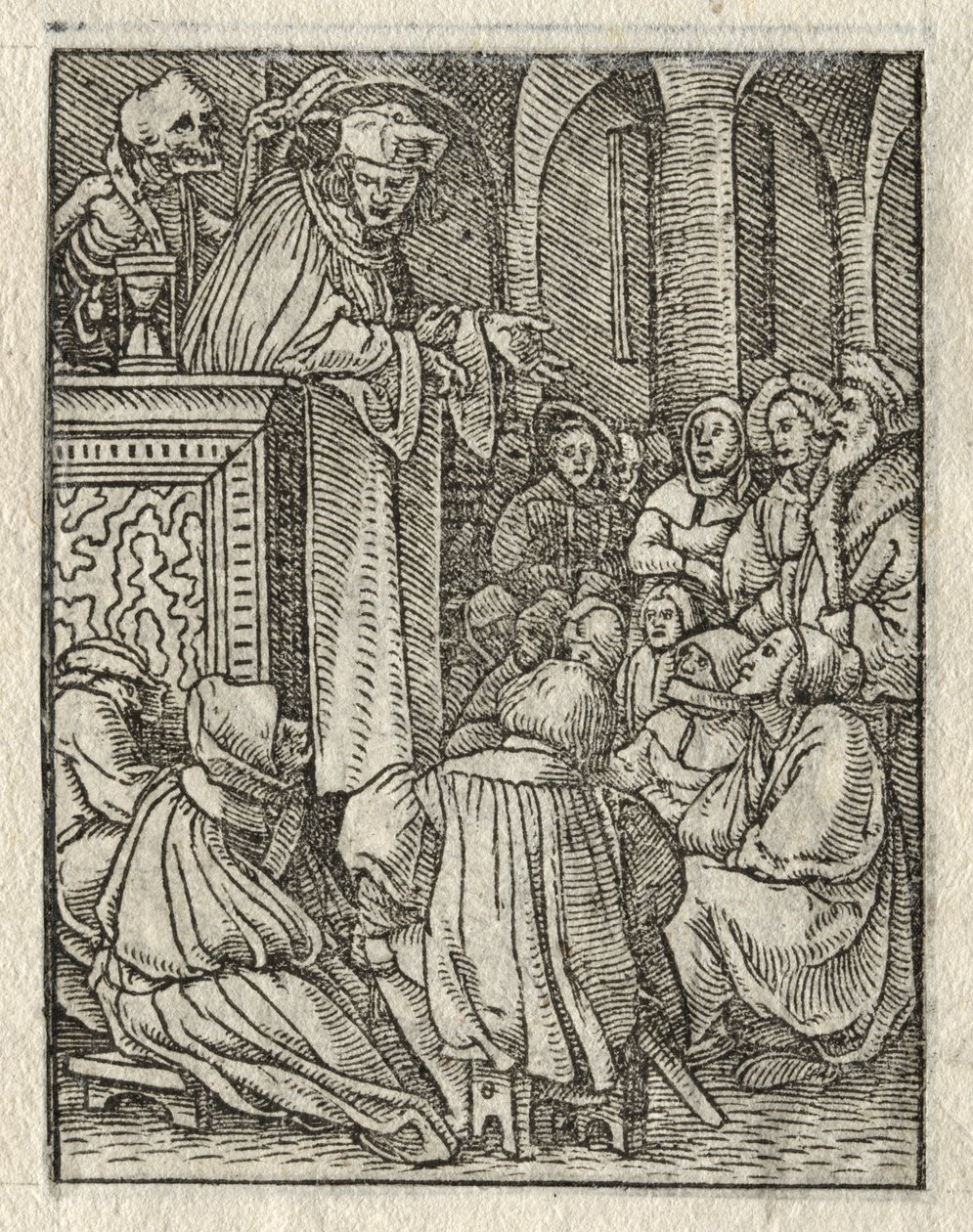 De Dans van de Dood: De Prediker, De Priester door Hans Holbein