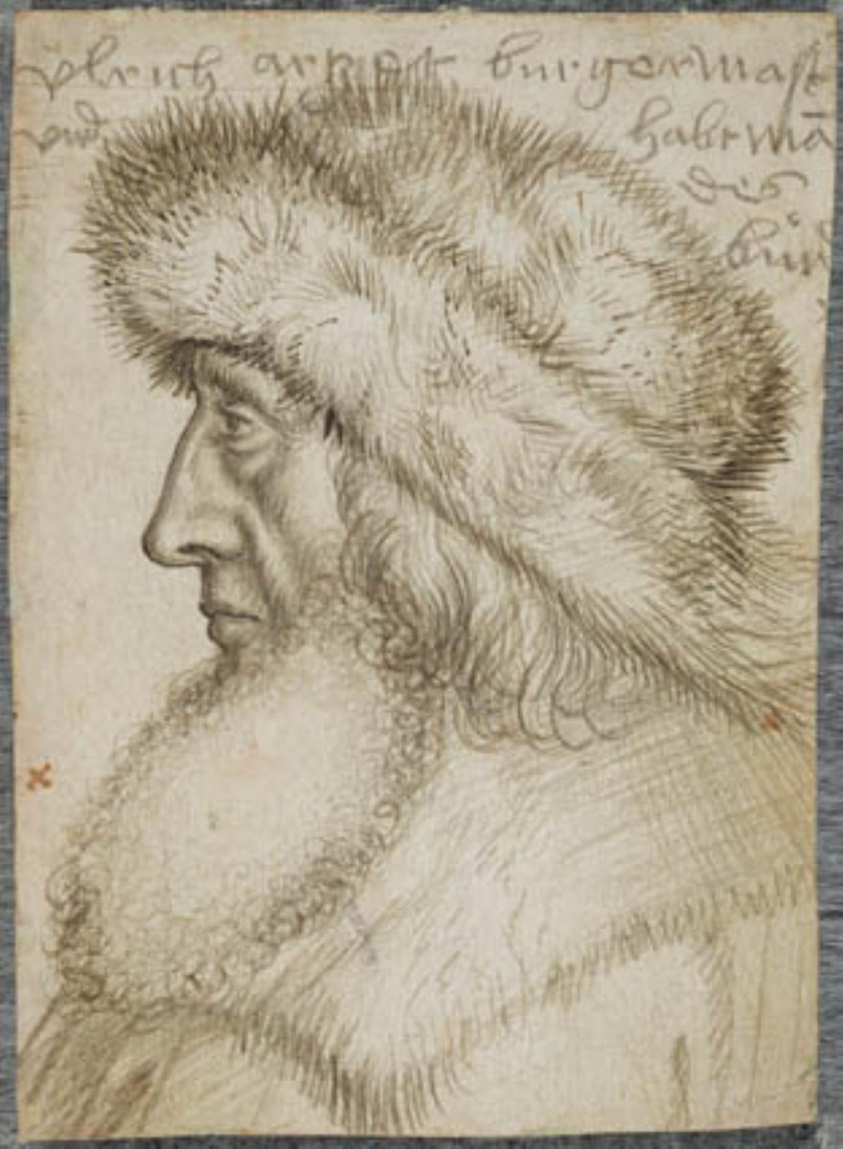 Portret van Ulrich Artzt, burgemeester van Augsburg, en kapitein van de Zwabische Liga door Hans Holbein d.Æ.