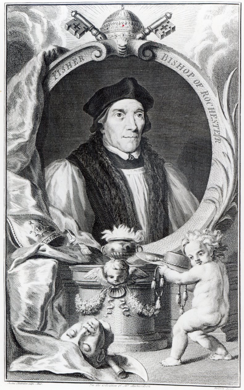 John Fisher, bisschop van Rochester, gegraveerd door Jacobus Houbraken, c.1738-42 door Hans Holbein der Jüngere
