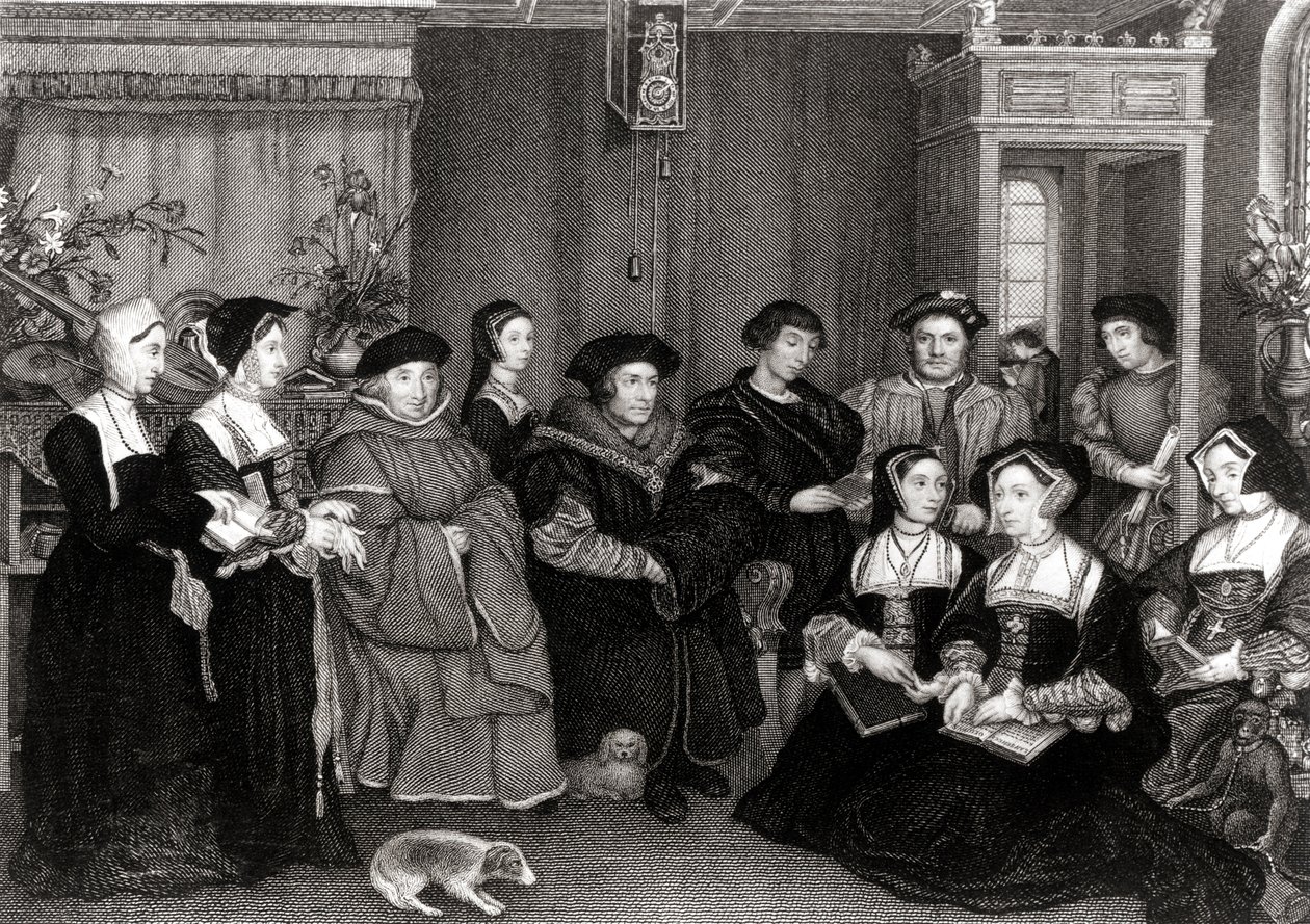 De familie van Thomas More (1478-1535), kanselier van Engeland door Hans Holbein der Jüngere