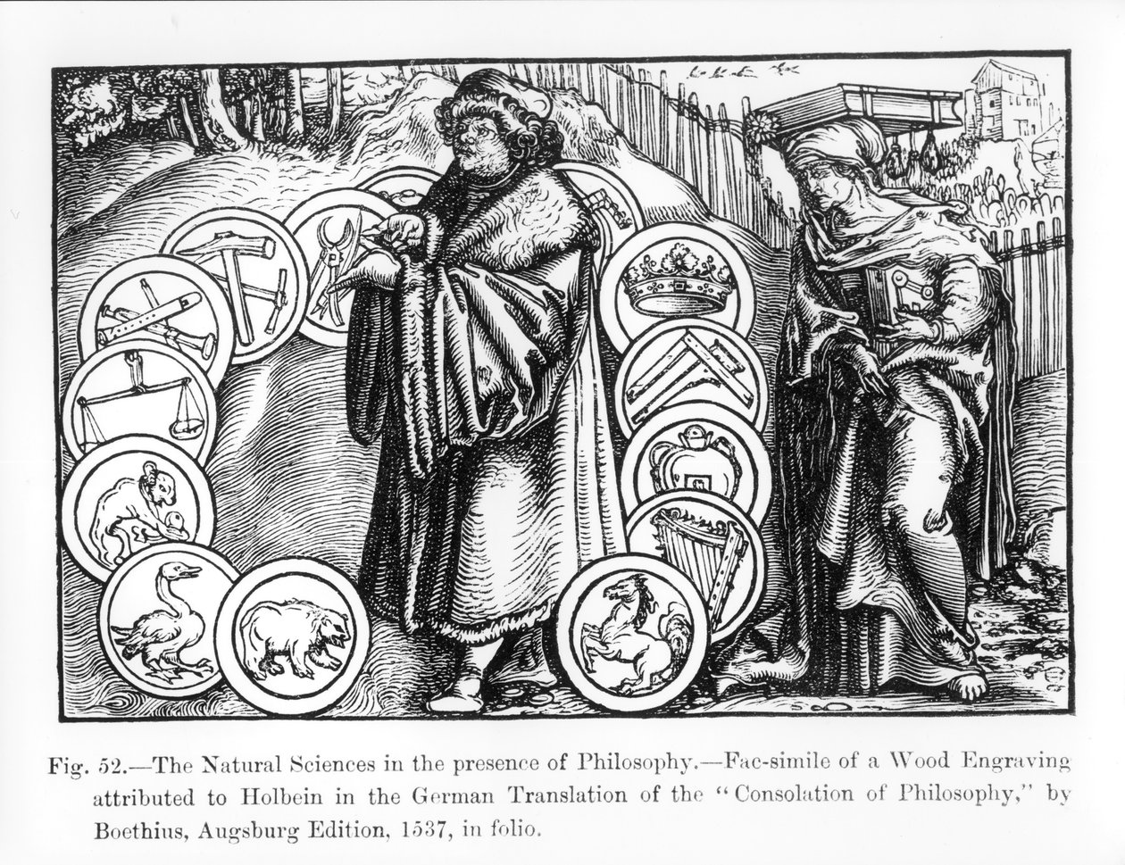 De natuurwetenschappen in de aanwezigheid van filosofie, uit de Duitse editie van 1537 van de 