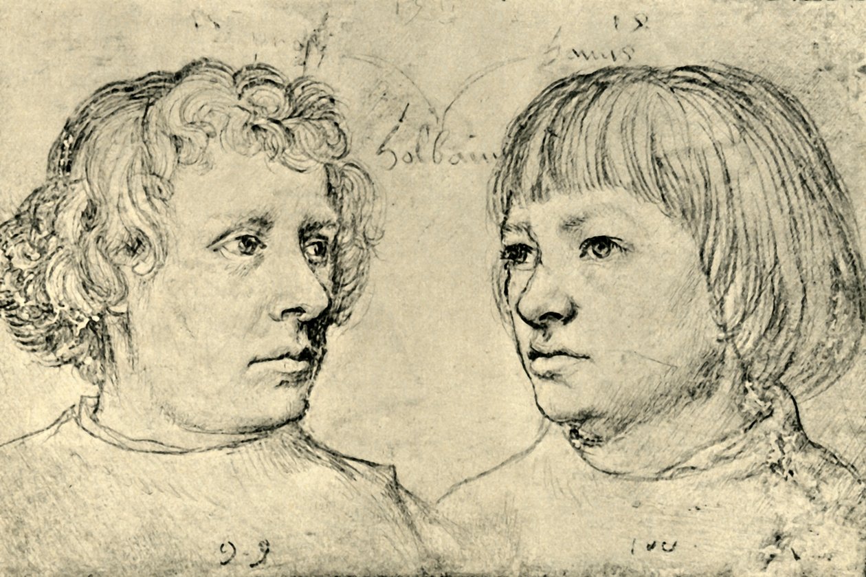 Ambrosius en Hans, de zonen van de kunstenaar door Hans Holbein the Elder