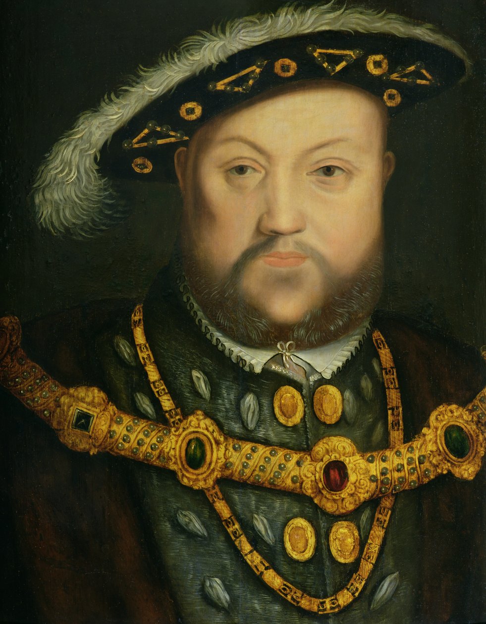 Portret van Hendrik VIII (1491-1547) in een Juwelenketting en Bontmantel door Hans Holbein the Elder