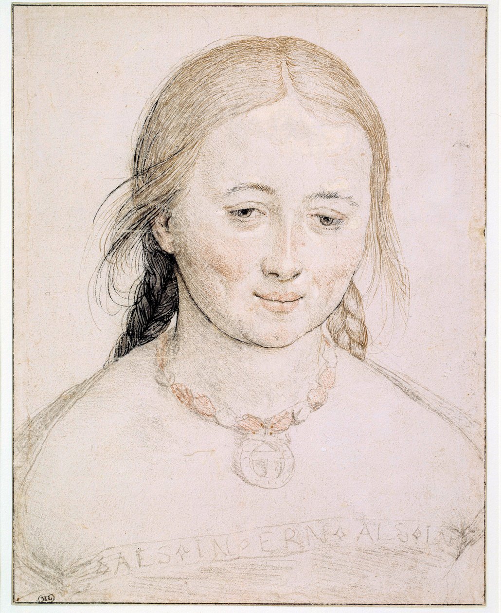 Hoofd van een jonge vrouw door Hans Holbein the Elder