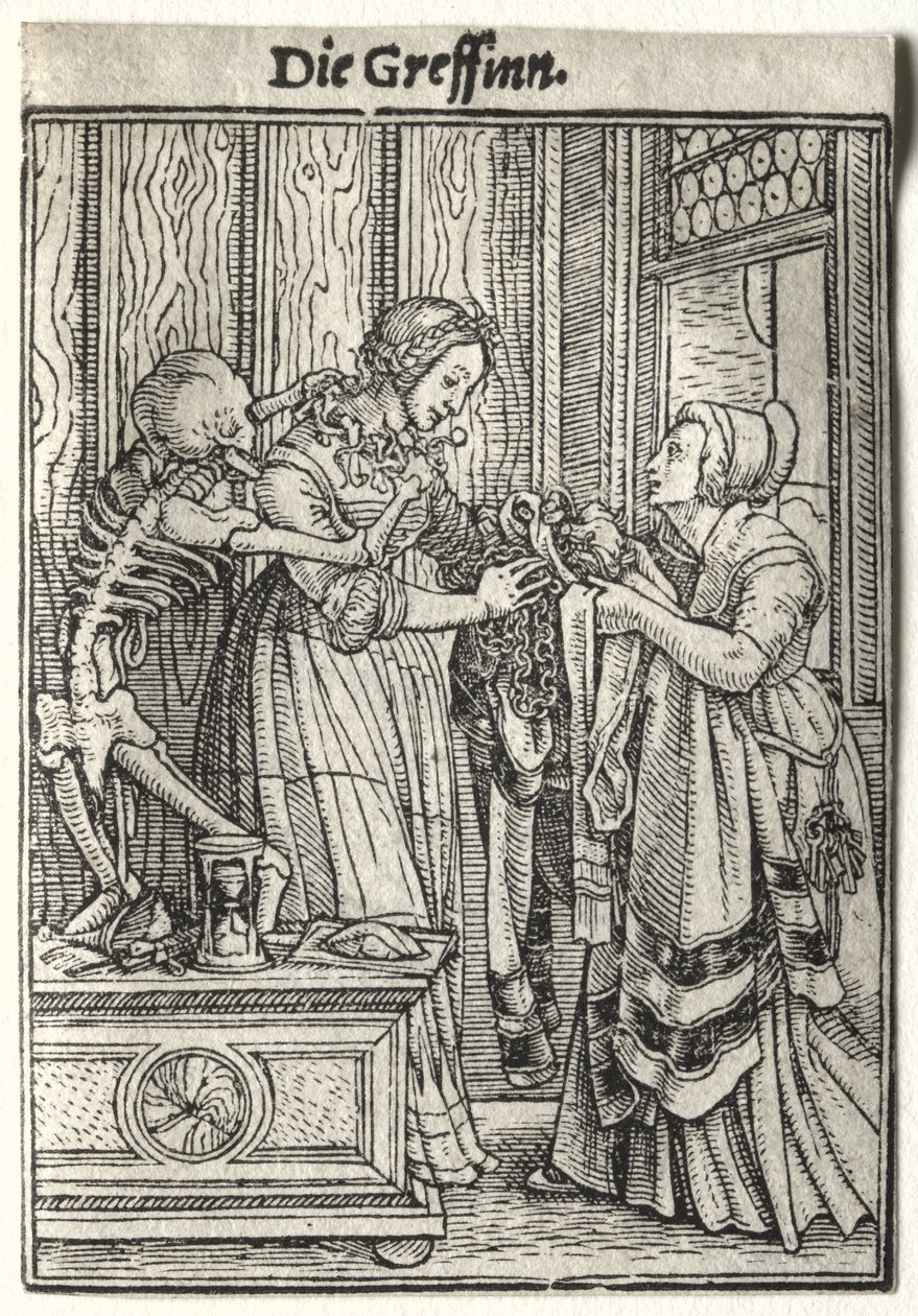 Dans van de dood: De gravin door Hans Holbein the Younger