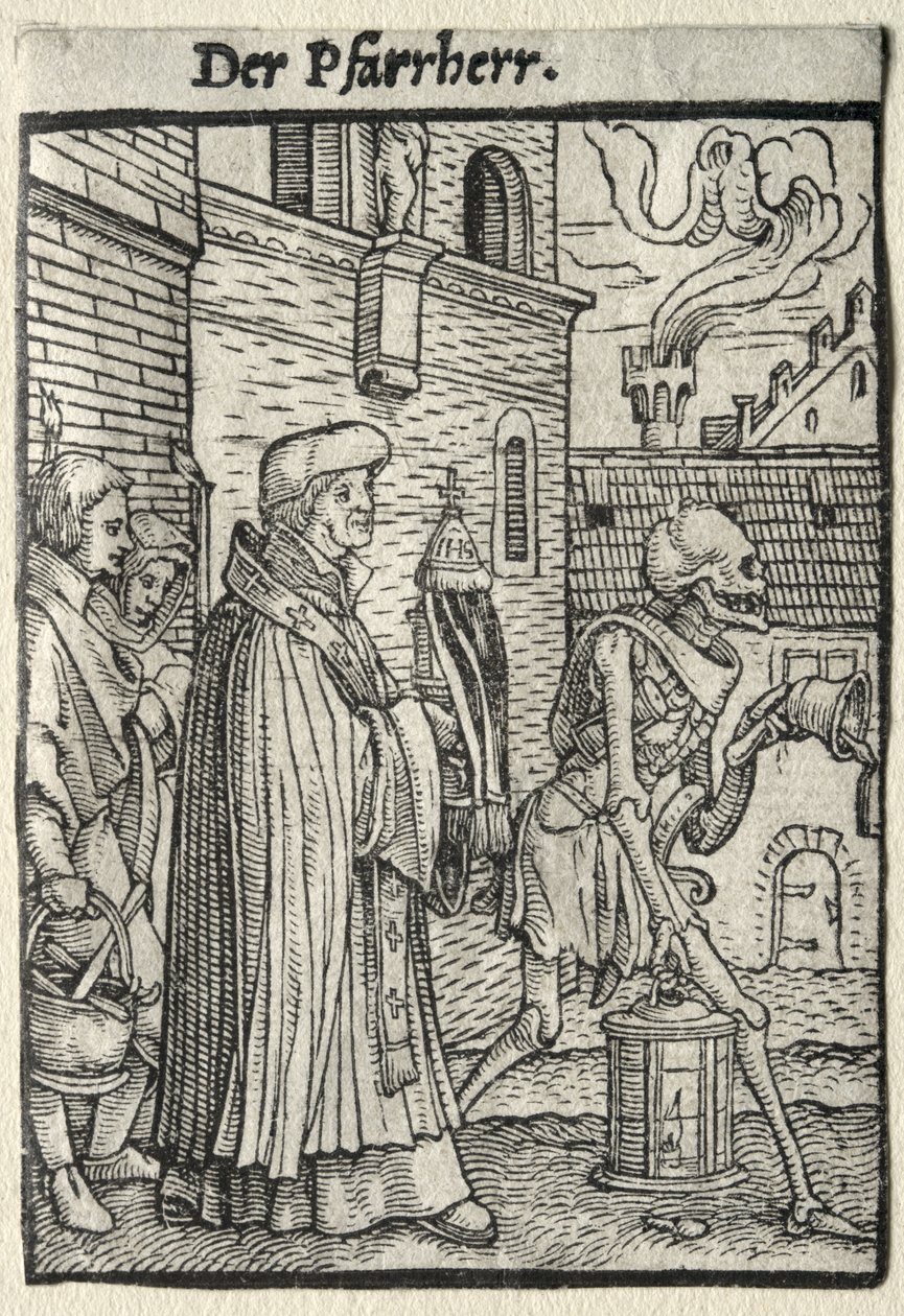 Dans van de Dood: De Pastoor door Hans Holbein the Younger