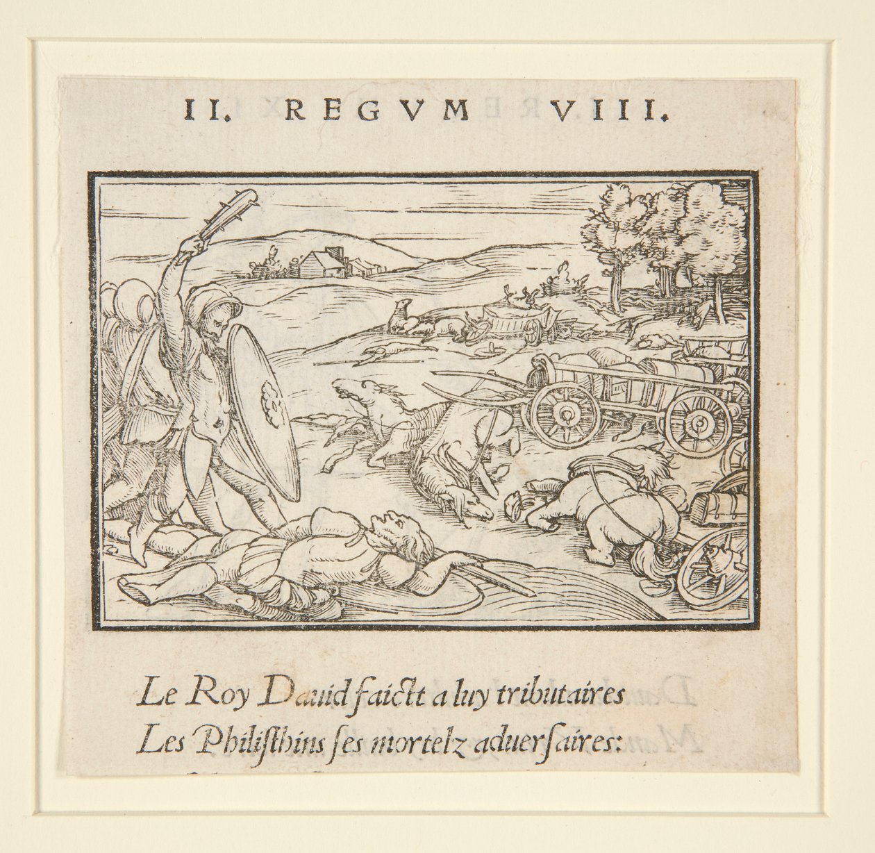 David onderwerpt zijn vijanden (recto); David en Uria (verso) door Hans Holbein der Jüngere