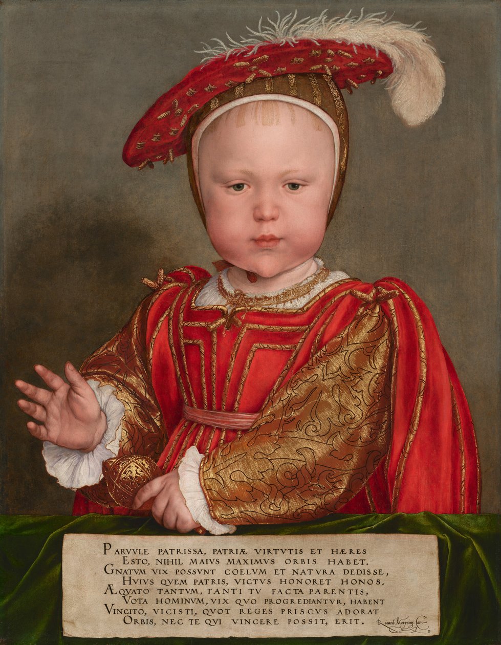Eduard VI als kind door Hans Holbein the Younger