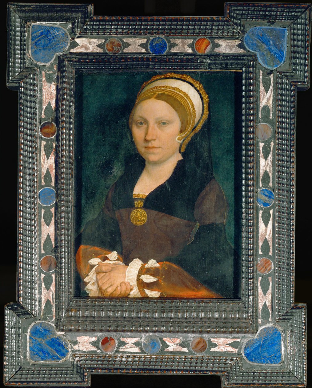 Portret van een Engelse dame, na 1540 (schilderij op eikenhout) door Hans Holbein the Younger