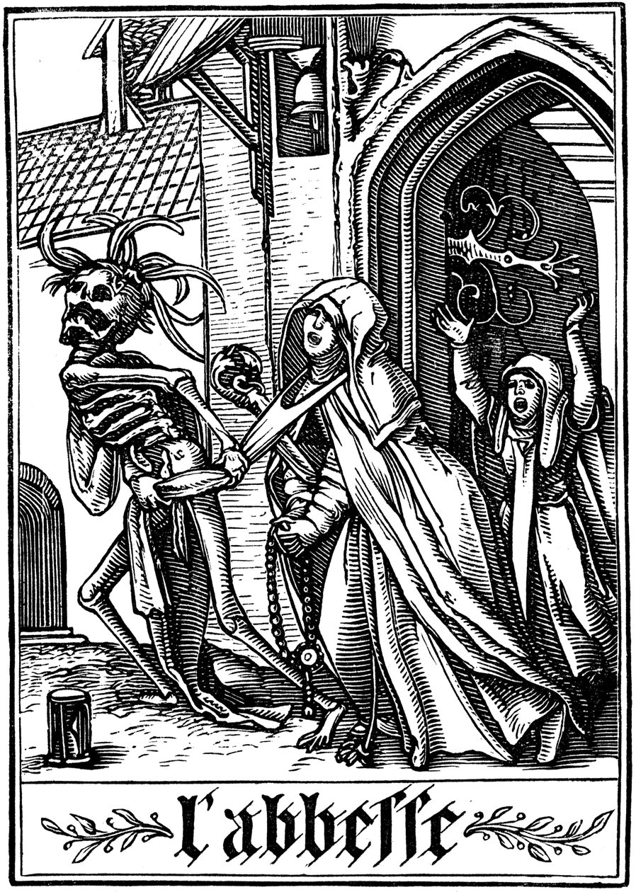 De abdis bezocht door de dood, 1538 door Hans Holbein der Jüngere