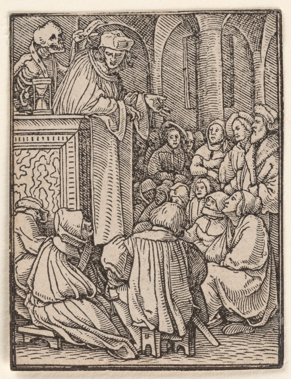 De geestelijke, uit De dodendans door Hans Holbein the Younger