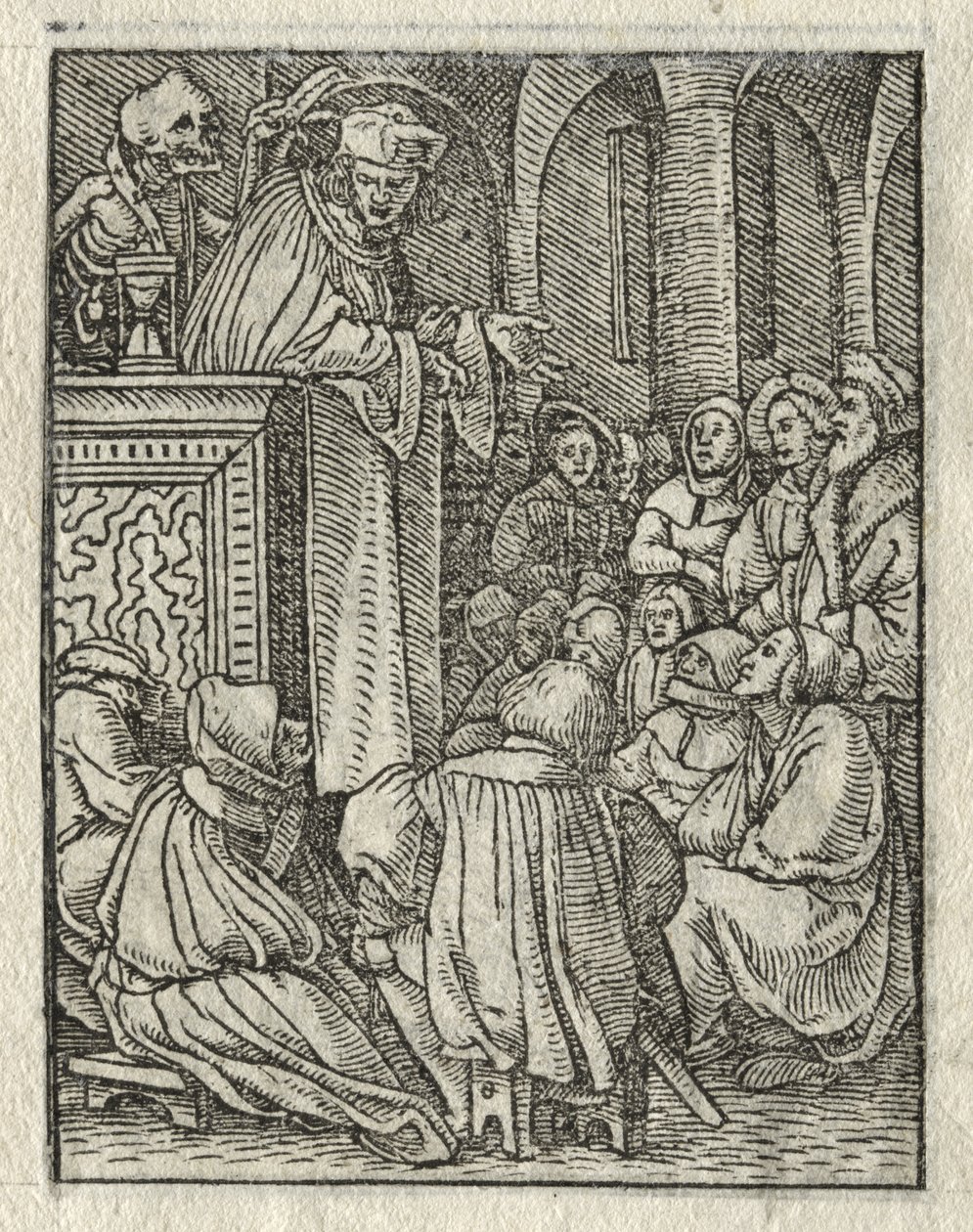 De dans van de dood: De prediker; De priester door Hans Holbein the Younger