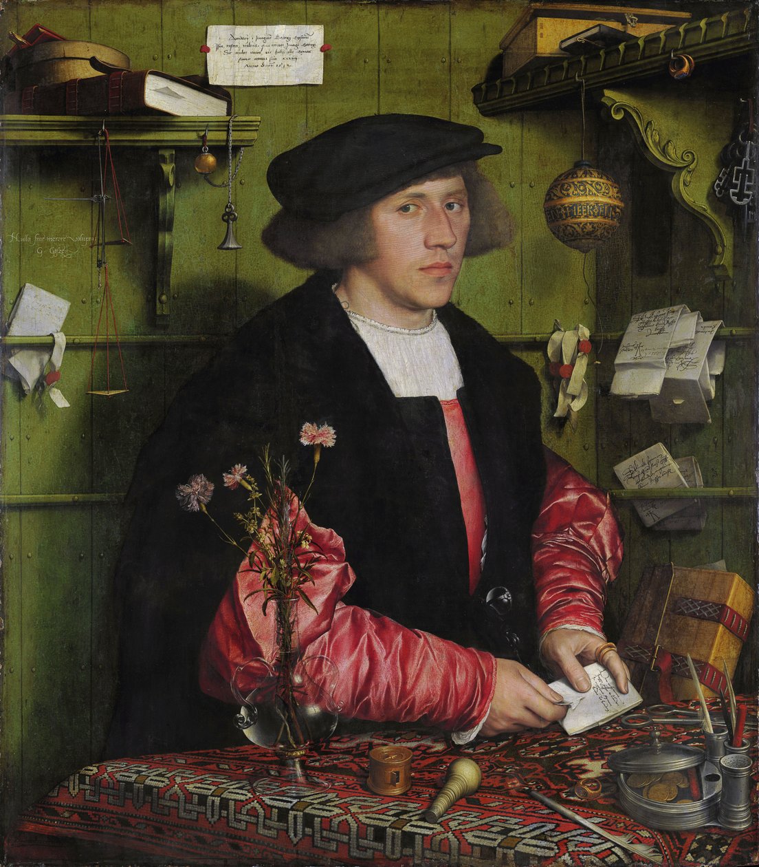 De koopman Georg Gisze door Hans Holbein the Younger