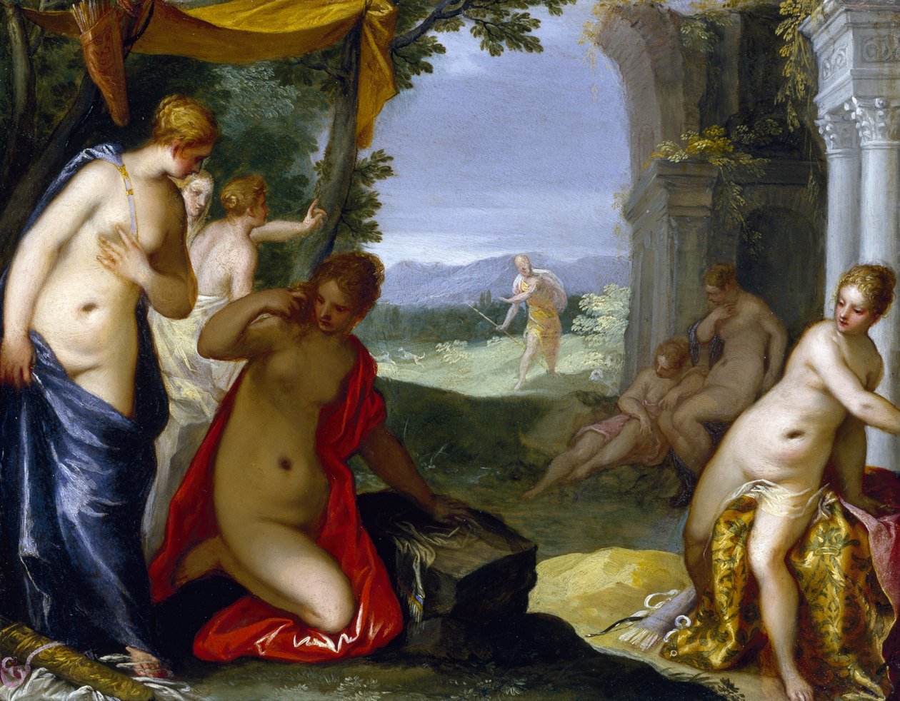 Diana en Actaeon door Hans I or Johann Rottenhammer