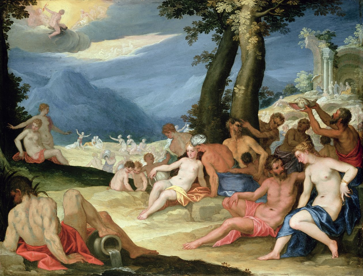 De droogte tijdens Phaetons reis met de zon door Hans I or Johann Rottenhammer