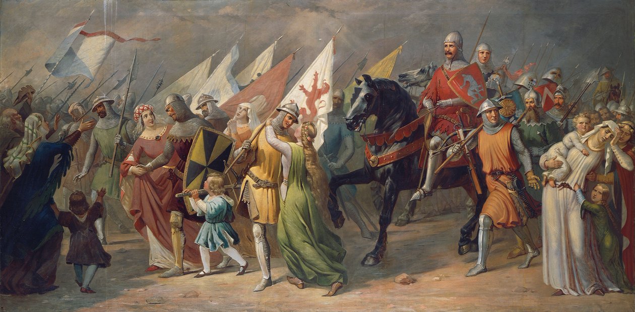 Terugkeer van Zürichse soldaten van de Slag bij Dattwil door Hans Jakob Oeri