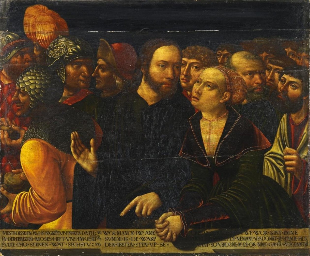 Christus en de overspelige vrouw door Hans Kemmer