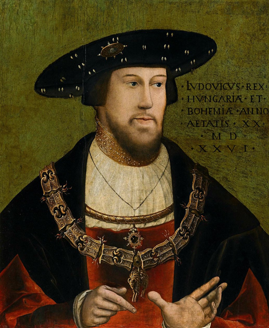 Portret van koning Lodewijk II van Hongarije (1506-1526) door Hans Krell