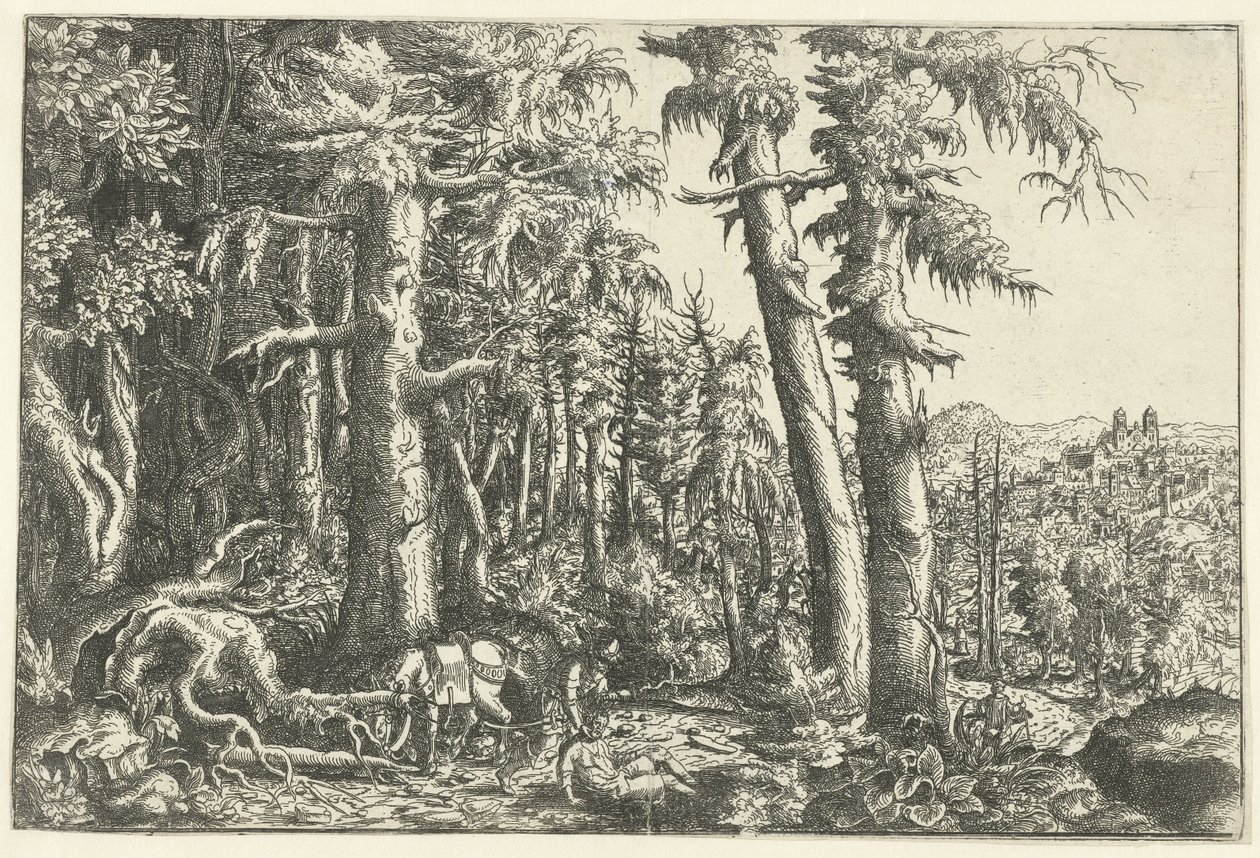 Landschap met barmhartige Samaritaan door Hans Lautensack