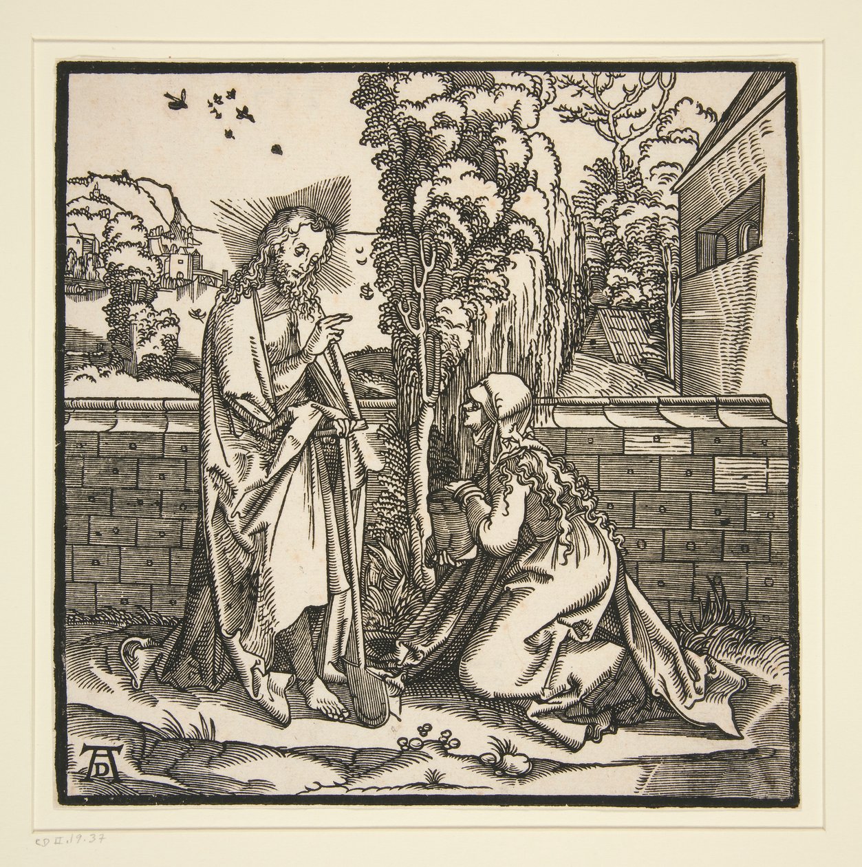 Christus en de Magdalena door Hans Leonard Schaufelein