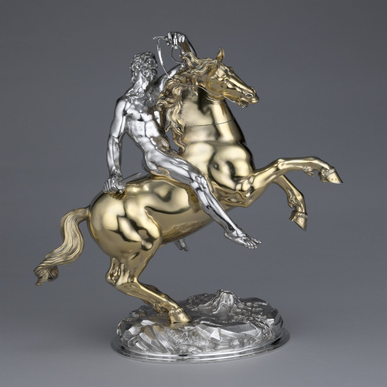 Paard en ruiter, 1630 door Hans Ludwig Kienle