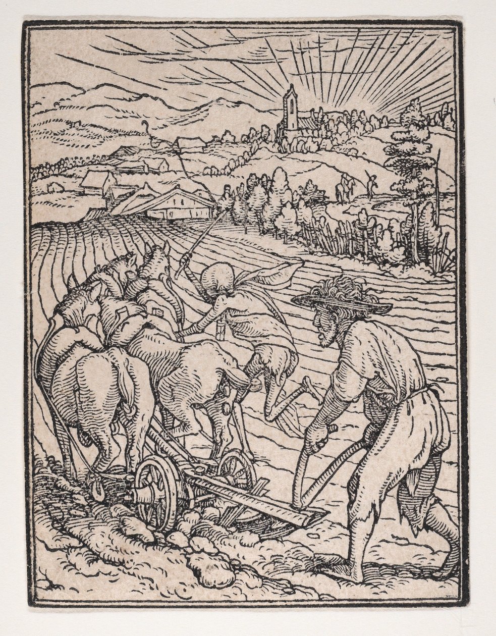 De Boer of Ploeger, uit De Dans van de Dood, ca. 1526, gepubliceerd 1538 door Hans Lützelburger