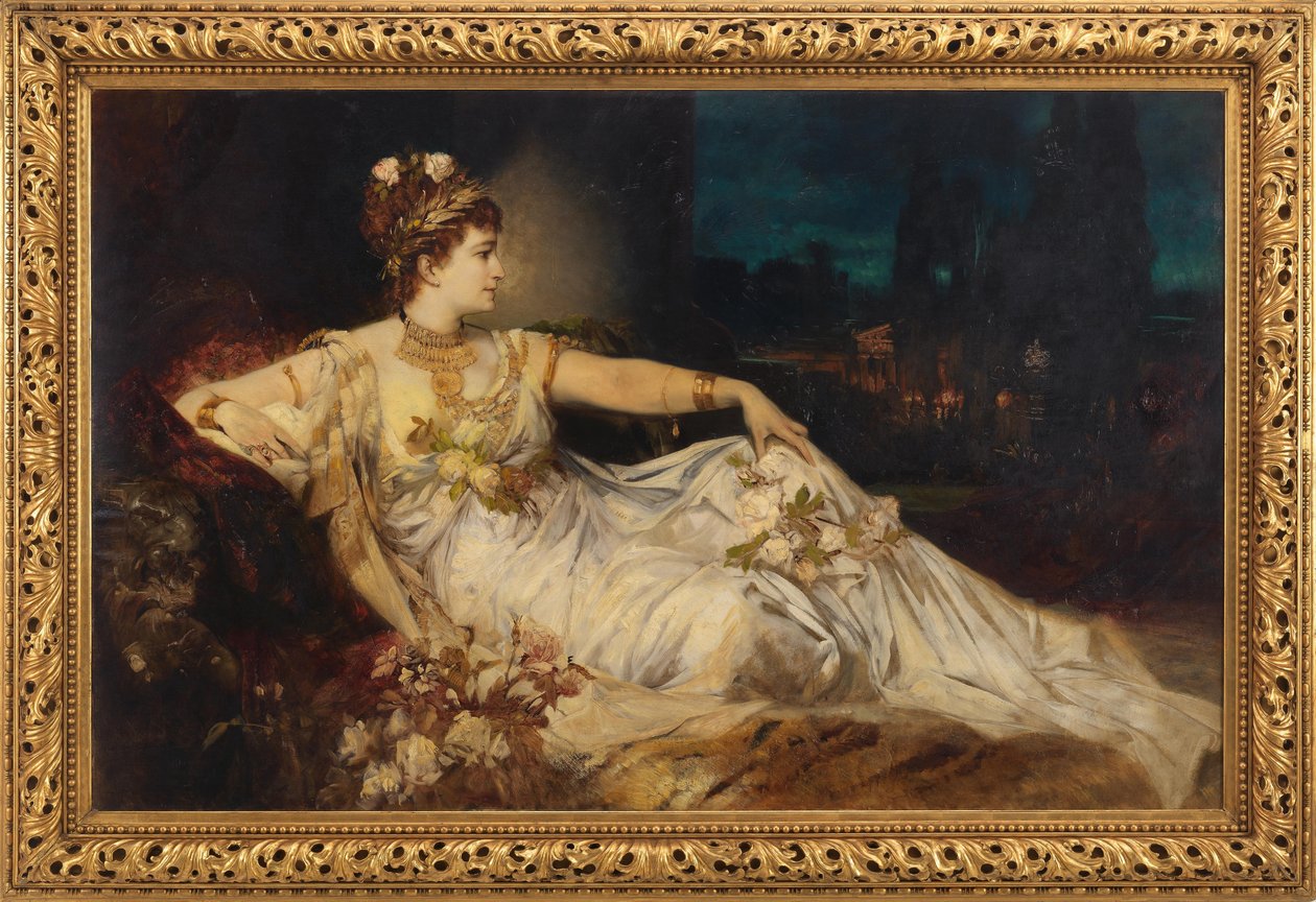 Charlotte Wolter (1834-1897) als "Messalina" in "Arria en Messalina" van Adolf von Wilbrandt door Hans Makart