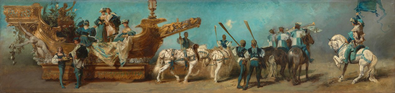 Ontwerp voor de optocht van 1879 – De Donaudampscheepvaartmaatschappij door Hans Makart