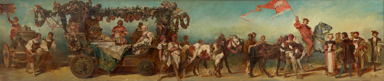 Ontwerp voor de optocht van 1879 – De vleesrookers door Hans Makart