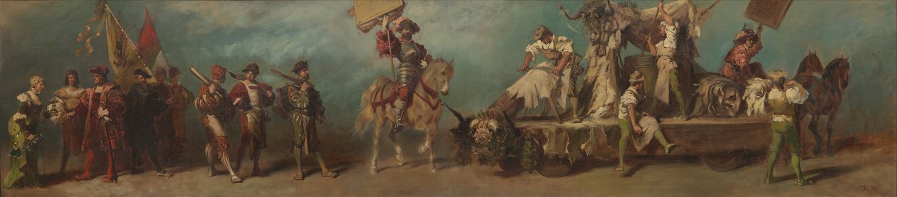 Ontwerp voor de feeststoet van 1879 - De leerlooiers door Hans Makart