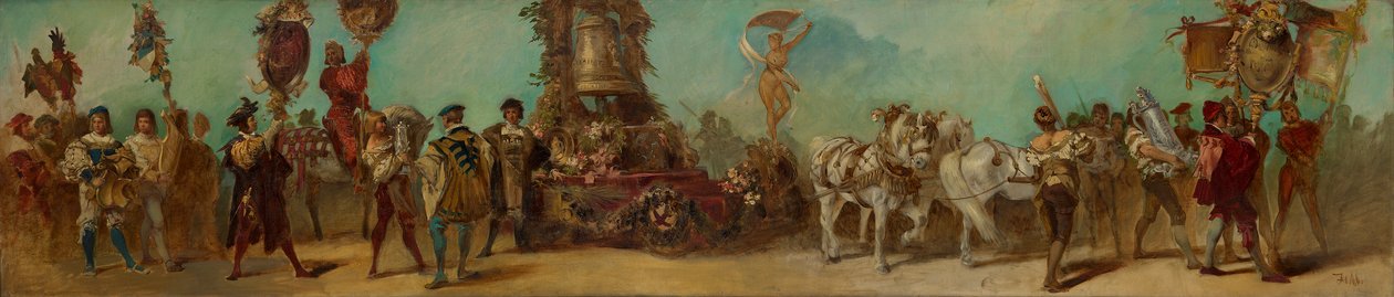 Ontwerp voor de feeststoet van 1879 - De graveurs en bronsgieters door Hans Makart