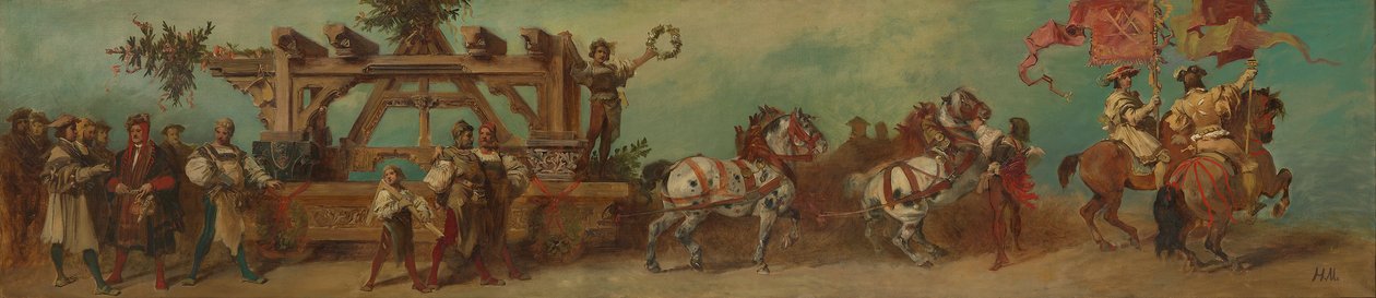 Ontwerp voor de feeststoet van 1879 - De timmerlieden door Hans Makart
