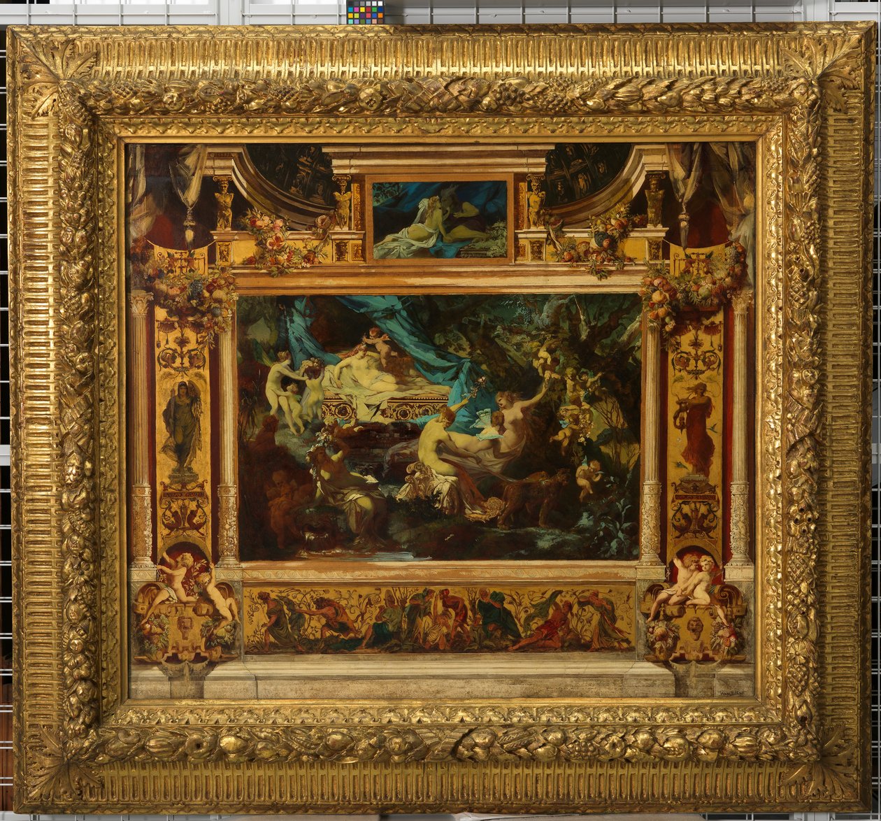 Ontwerp voor het gordijn van het stadstheater (Een midzomernachtsdroom) door Hans Makart