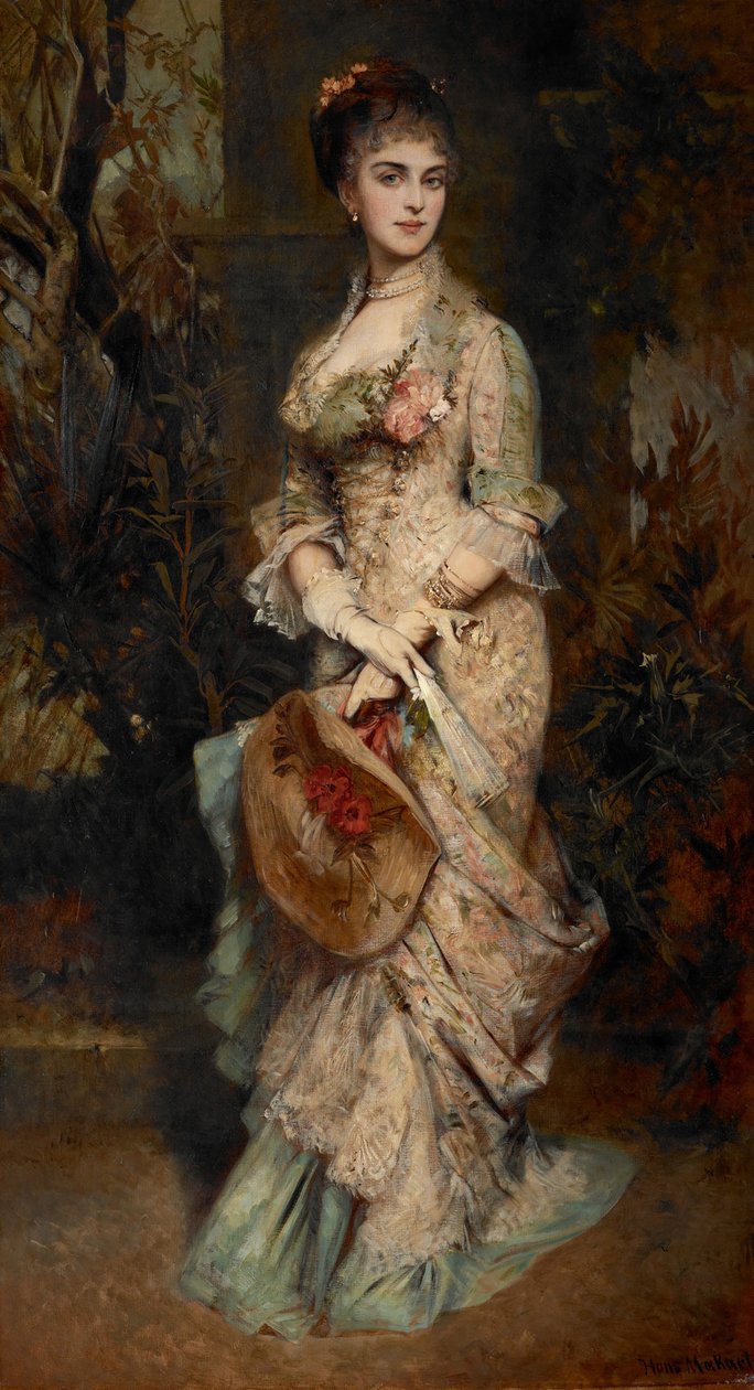 Portret van Hanna Klinkosch (1849-1925), uit 1890 Prinses van Liechtenstein door huwelijk door Hans Makart