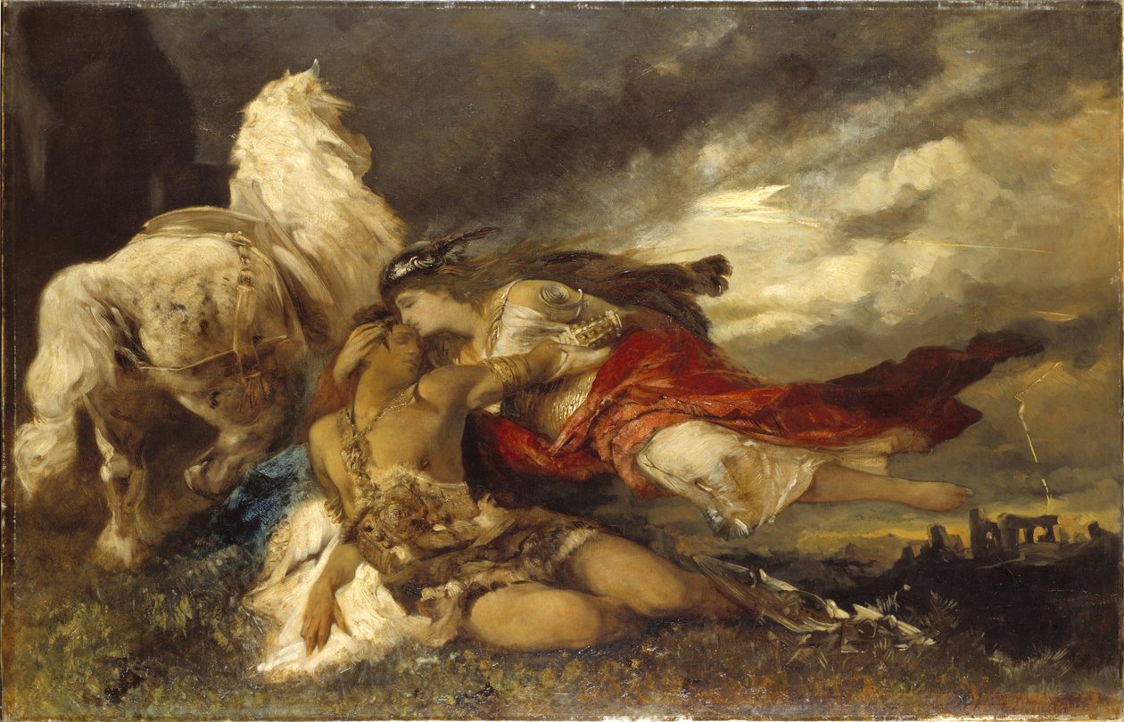 Valkyrie en een Stervende Held door Hans Makart