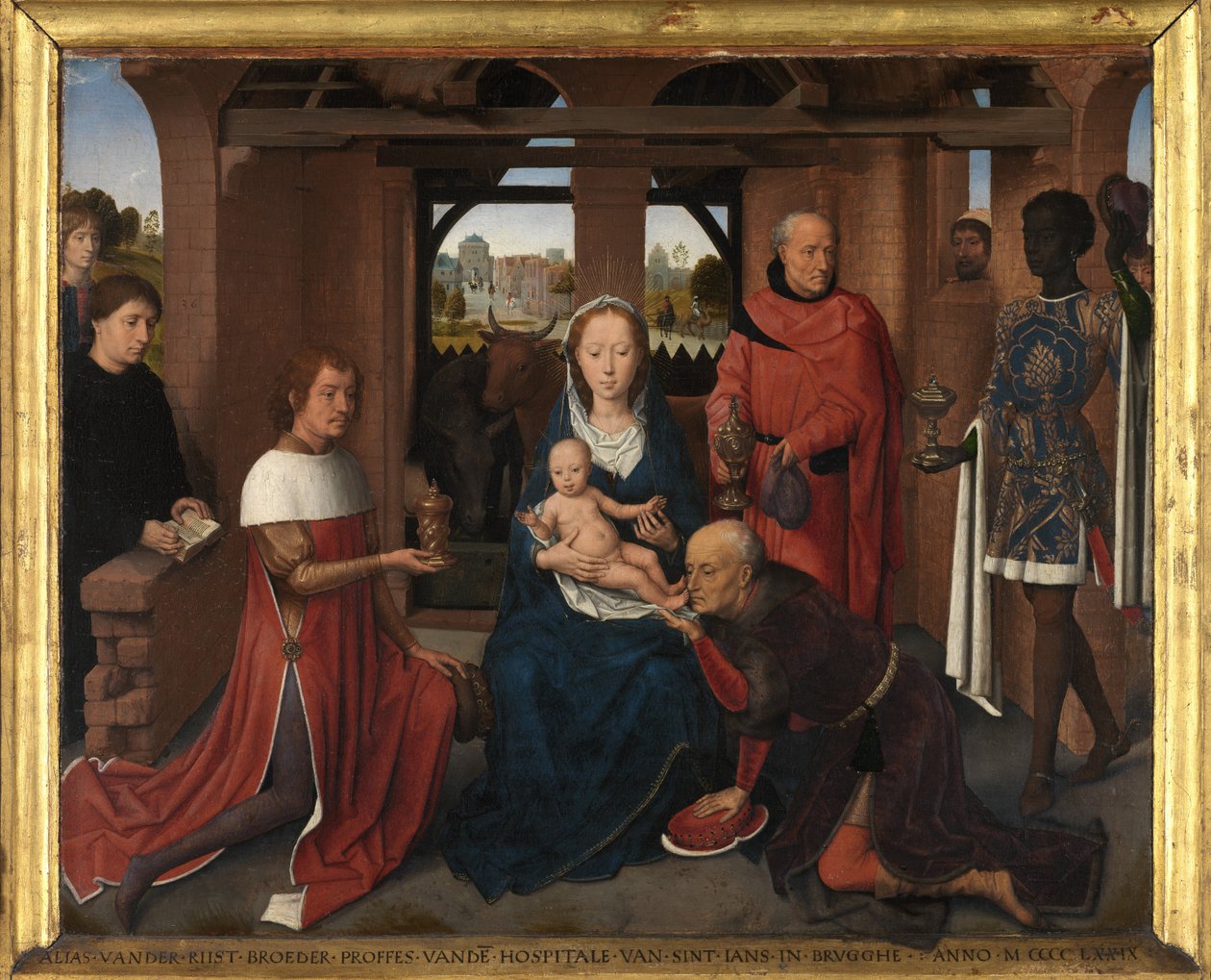Centraal paneel van het drieluik van Jan Floreins door Hans Memling
