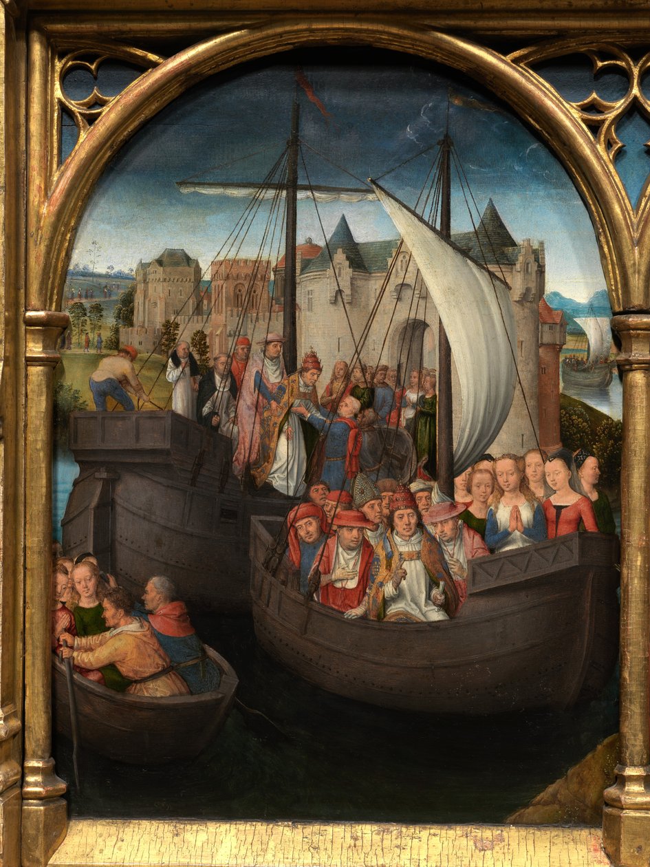 Detail van het Reliekschrijn van Sint-Ursula door Hans Memling