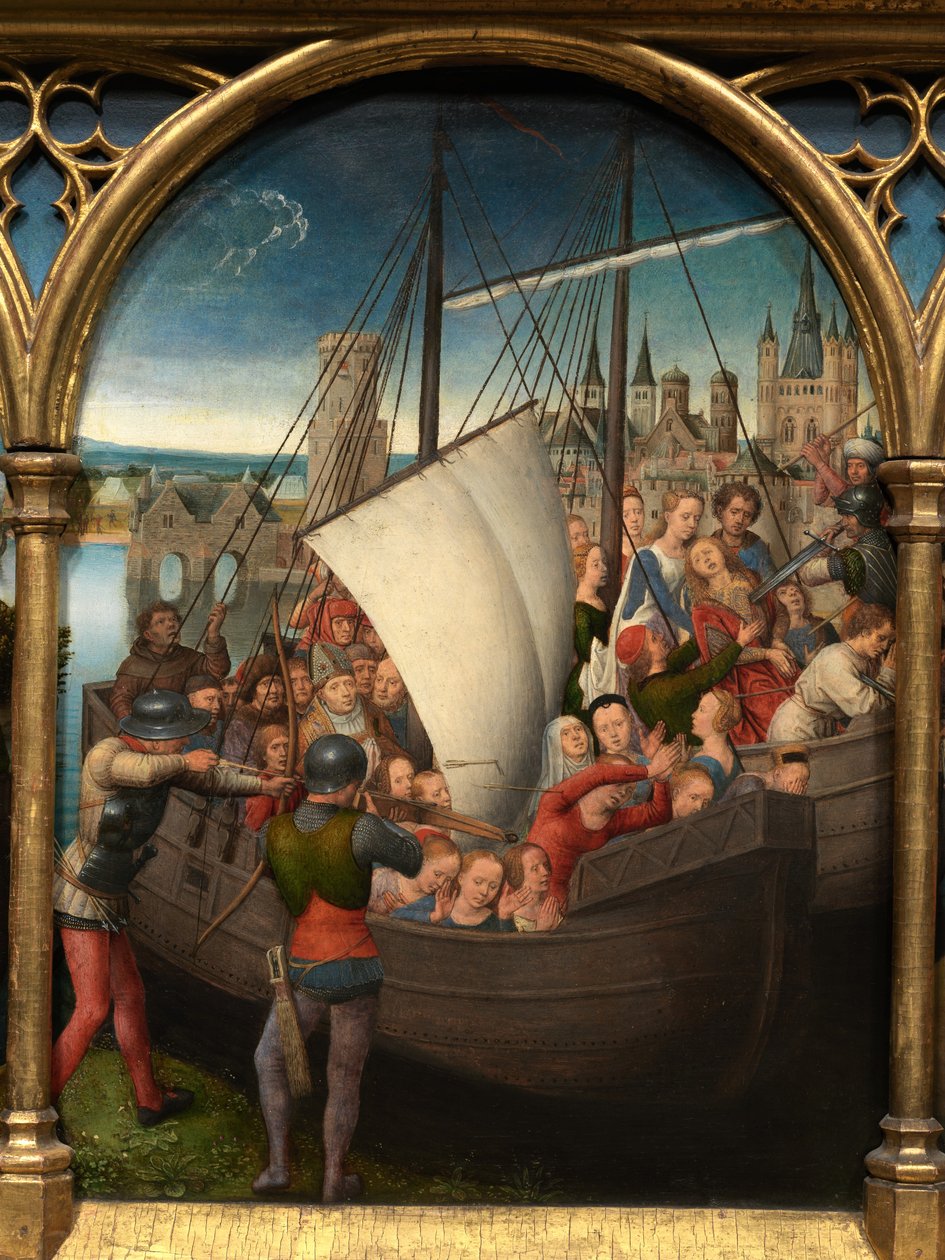 Detail van het Reliekschrijn van Sint-Ursula door Hans Memling