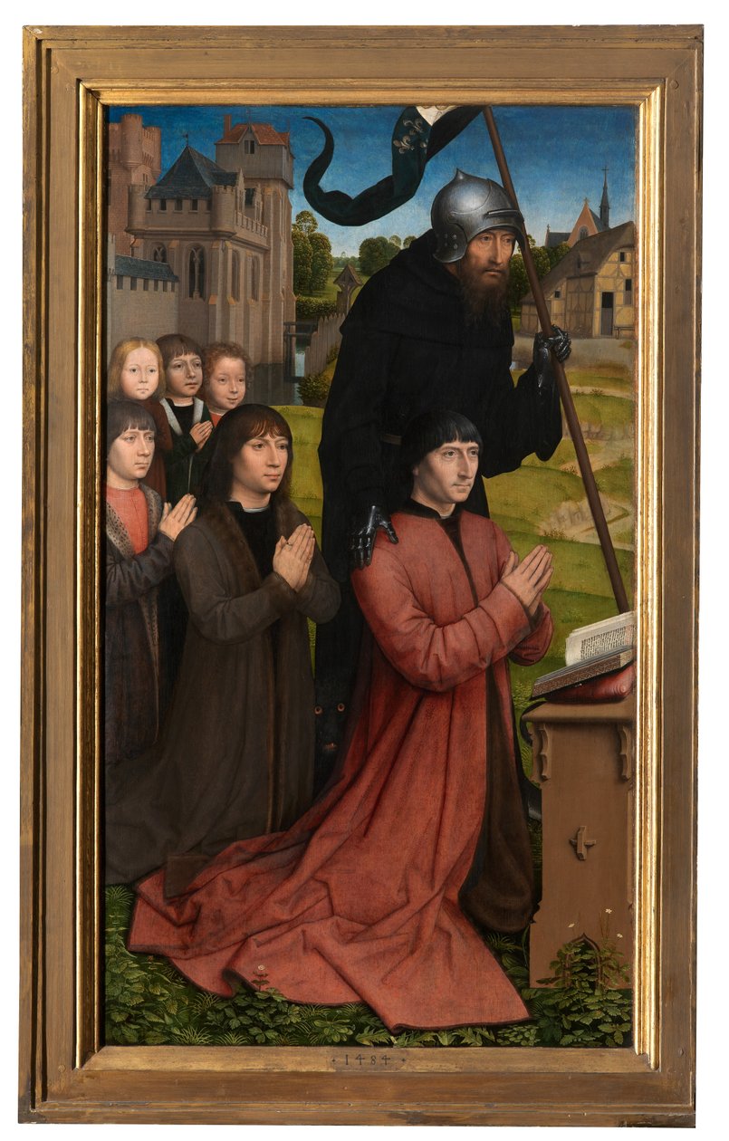 Drieluik van Willem Moreel (detail) door Hans Memling